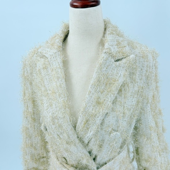 Buru Belted Blazer Gold Tinsel Tweed Extra Small / Small - Picture 5 of 10